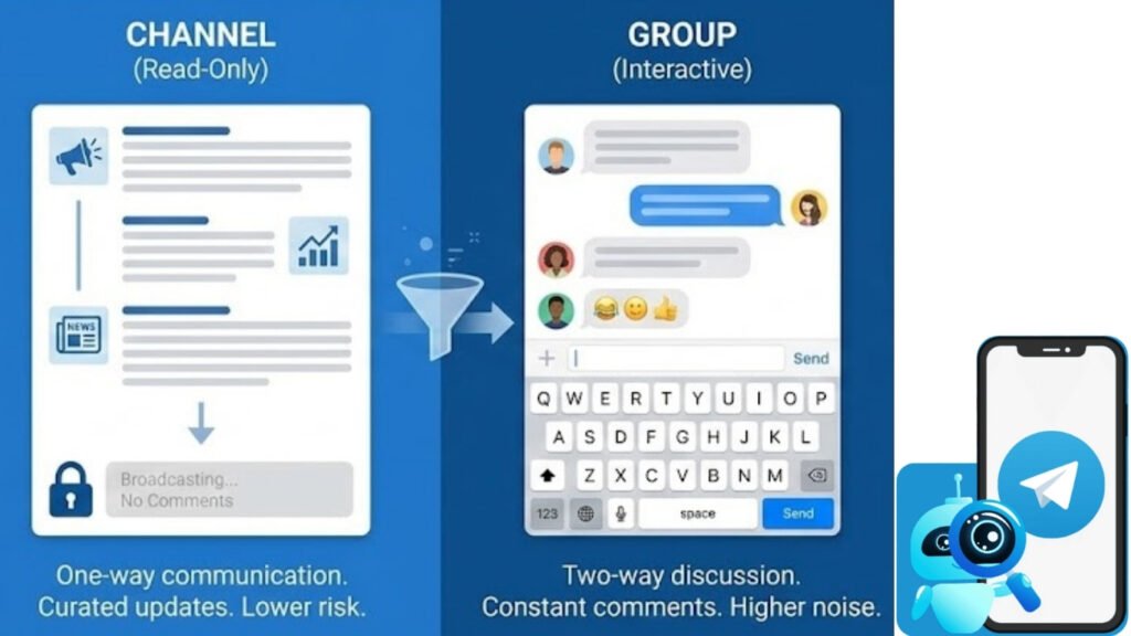 difference between groups and channels